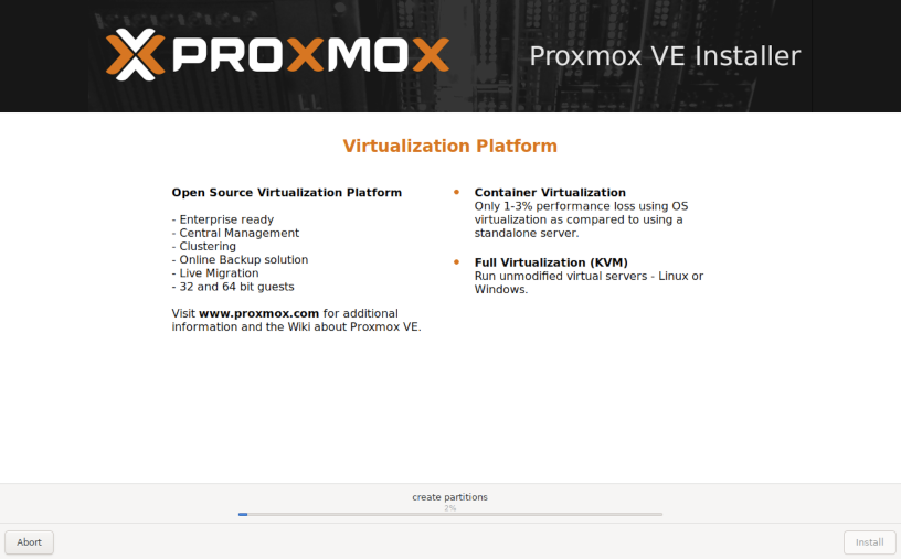 Proxmox Boot Screenshot - Installation and reboot