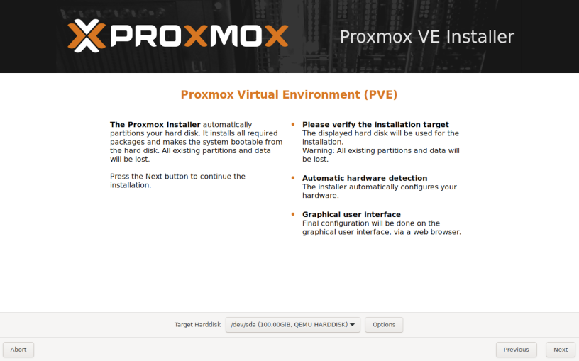 Proxmox Boot Screenshot - Disks